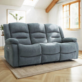 Alva Electric Recliner Sofa Graphite 3 Seater