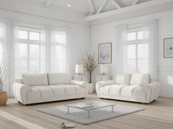 Azzuro Sofa 3+2 Set in Cream