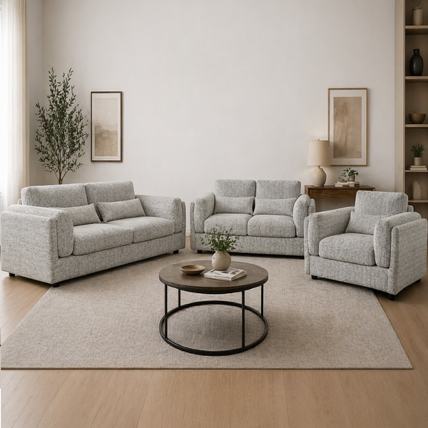 Bari 3+2+1 Sofa Set In Grey