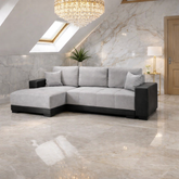 Cimiano Sofa Bed Black/Grey Left Hand Facing Corner