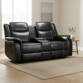Galaxy Tech Recliner Leather 2 Seater Sofa