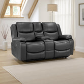 Harald Electric Recliner Sofa Black 2 Seater