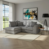 Harley Jumbo Grey Left Hand Facing Corner Sofa
