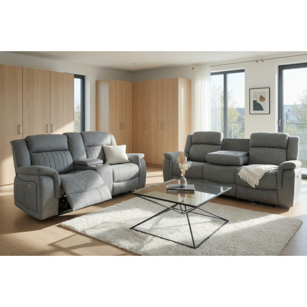 Linden Electric Recliner Sofa 3+2 Set in Grey