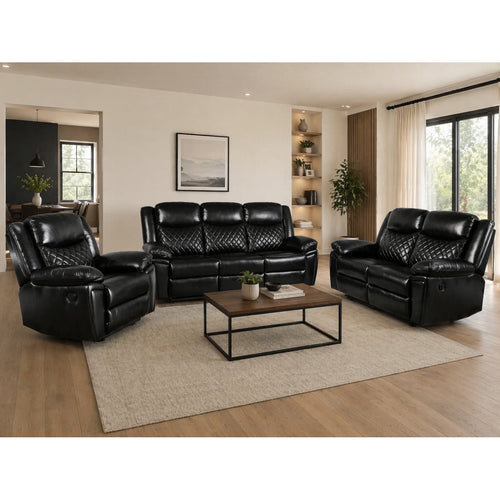 Myra Recliner 3+2+1 Sofa Set In Black