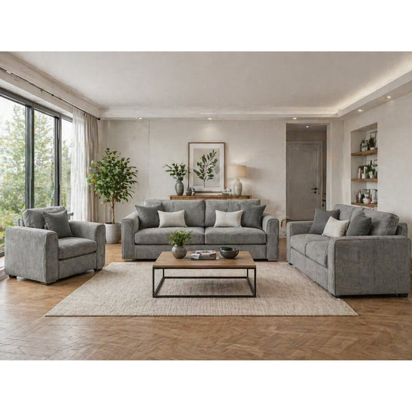 Naples Sofa 3+2+1 Set in Grey
