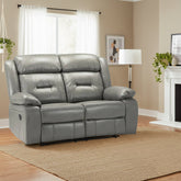 Novie Recliner Leather Sofa Grey 2 Seater