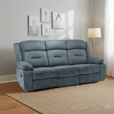 Novie Recliner Fabric 3 Seater Sofa - Grey