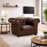 Chesterfield Sofa Antique Armchair Brown