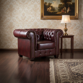 Chesterfield Sofa Oxblood Armchair Red