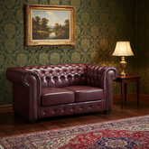 Chesterfield Sofa Oxblood Red 2 Seater