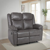 Myra Recliner Leather 2 Seater Sofa - Grey