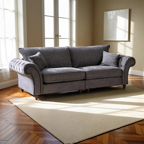 Windsor Fullback 4 Seater Sofa In Grey