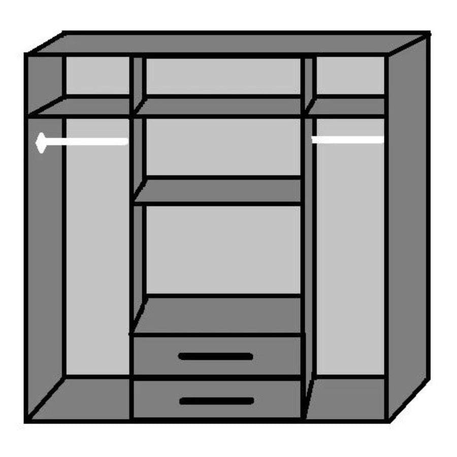 Tetbury 4 Door Mirrored Wardrobe in Gloss White with Drawers - image 3