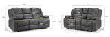 Harald Electric Recliner Sofa 3+2 Seater In Grey