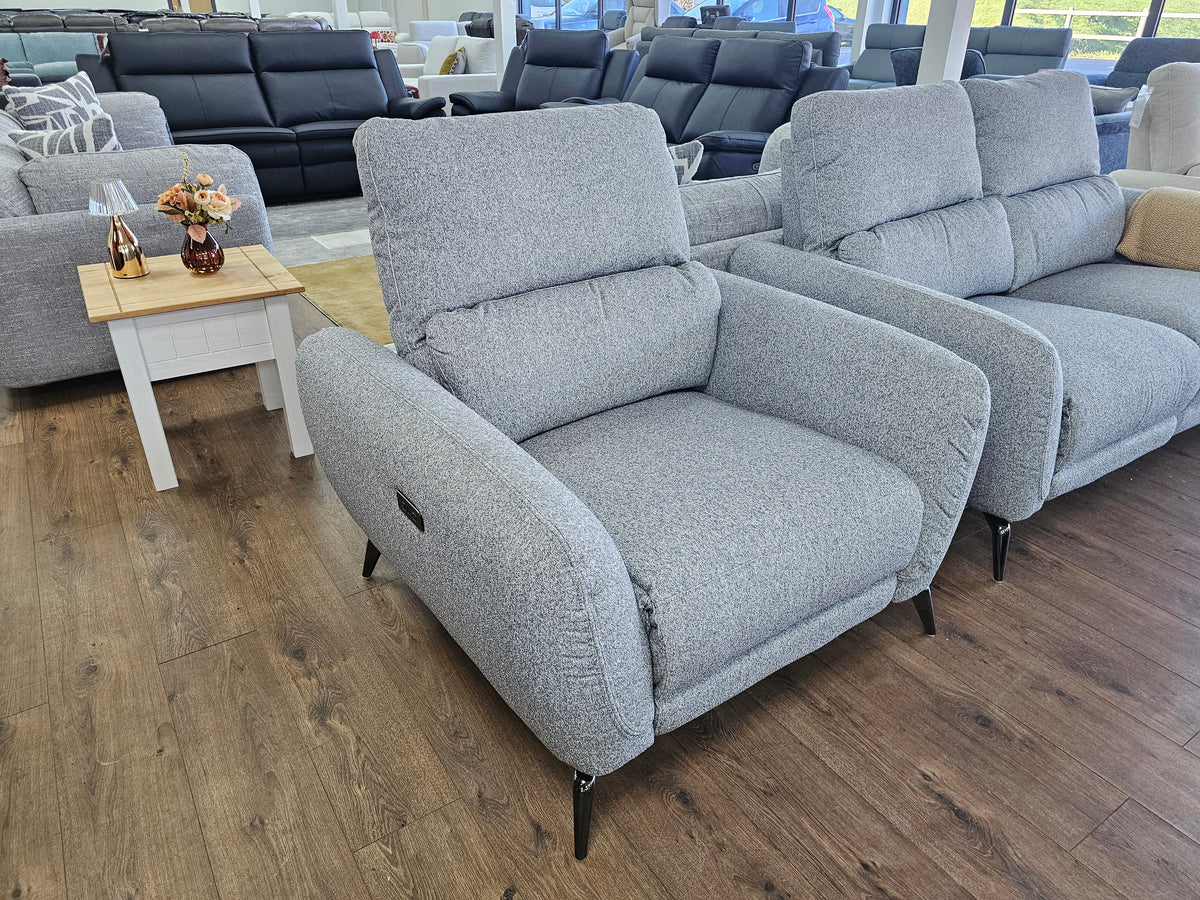Sorrento Electric Recliner Armchair In Grey
