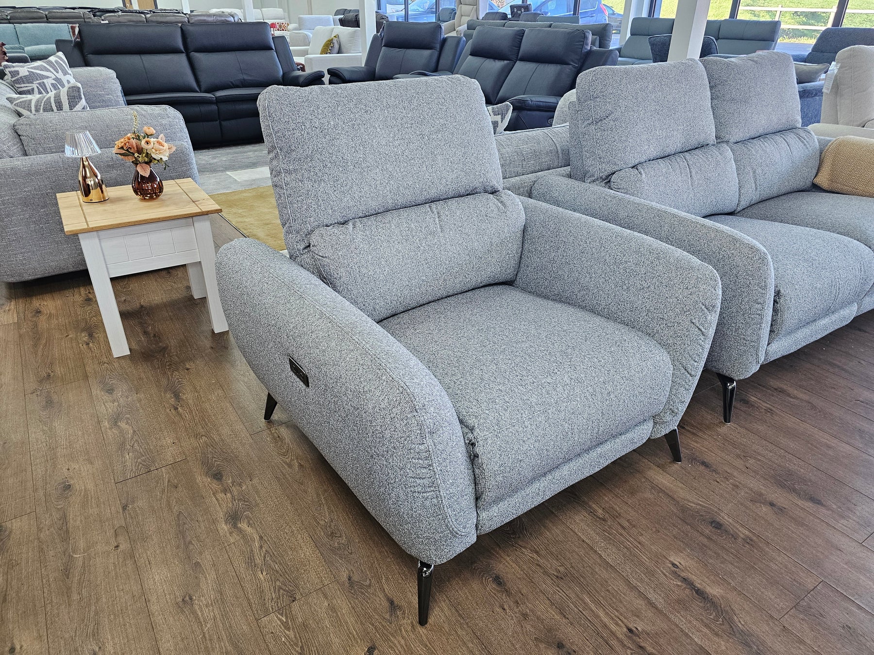 Sorrento Electric Recliner Armchair In Grey