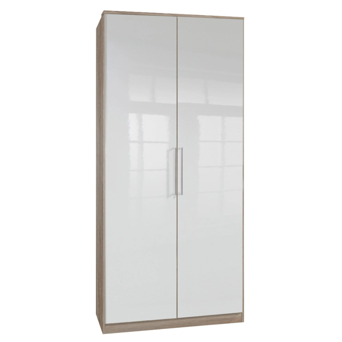 Belgravia 2 Door Oak White Gloss Wardrobe - image 4