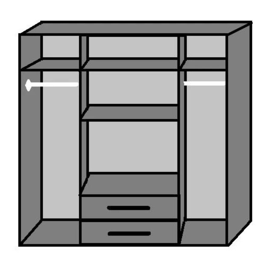 Belgravia 4 Door White Gloss and Oak Wardrobe - image 4