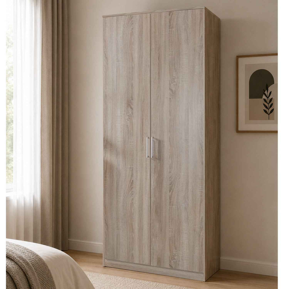 Oxford 2 Door Oak Wardrobe 90cm