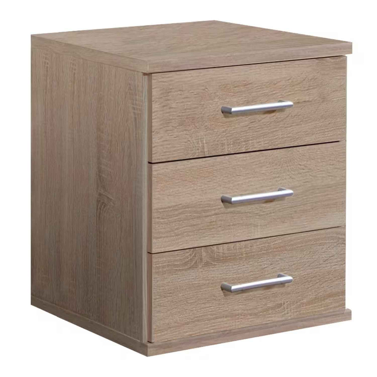 Oxford 3 Drawer Bedside Chest Oak – 40cm Depth