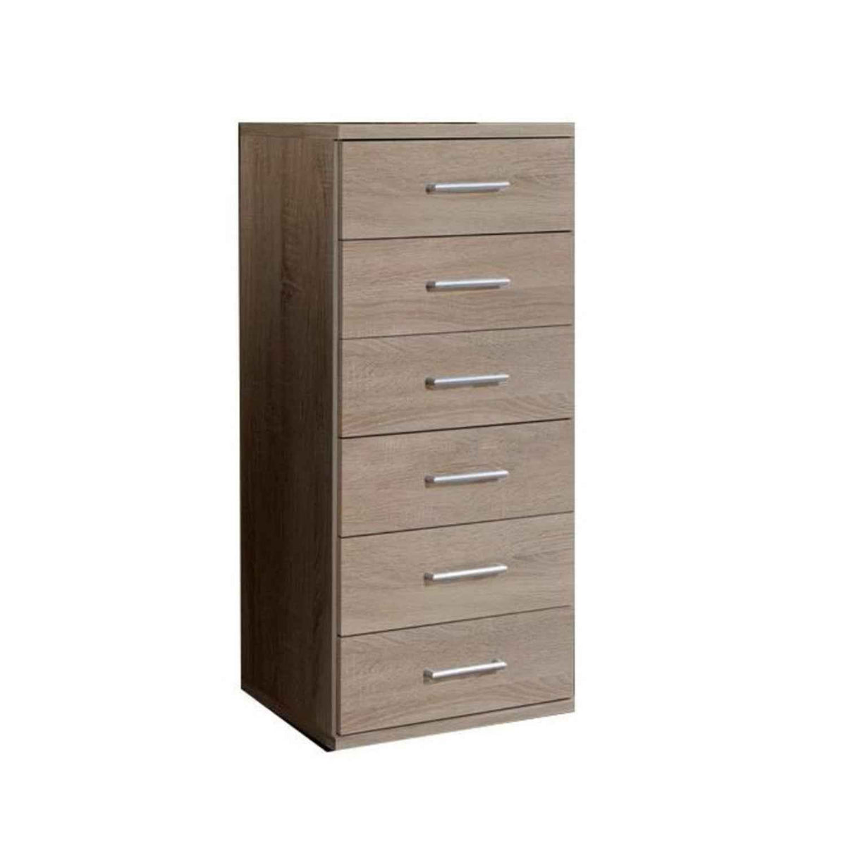 Oxford Narrow 6 Drawer Chest Oak