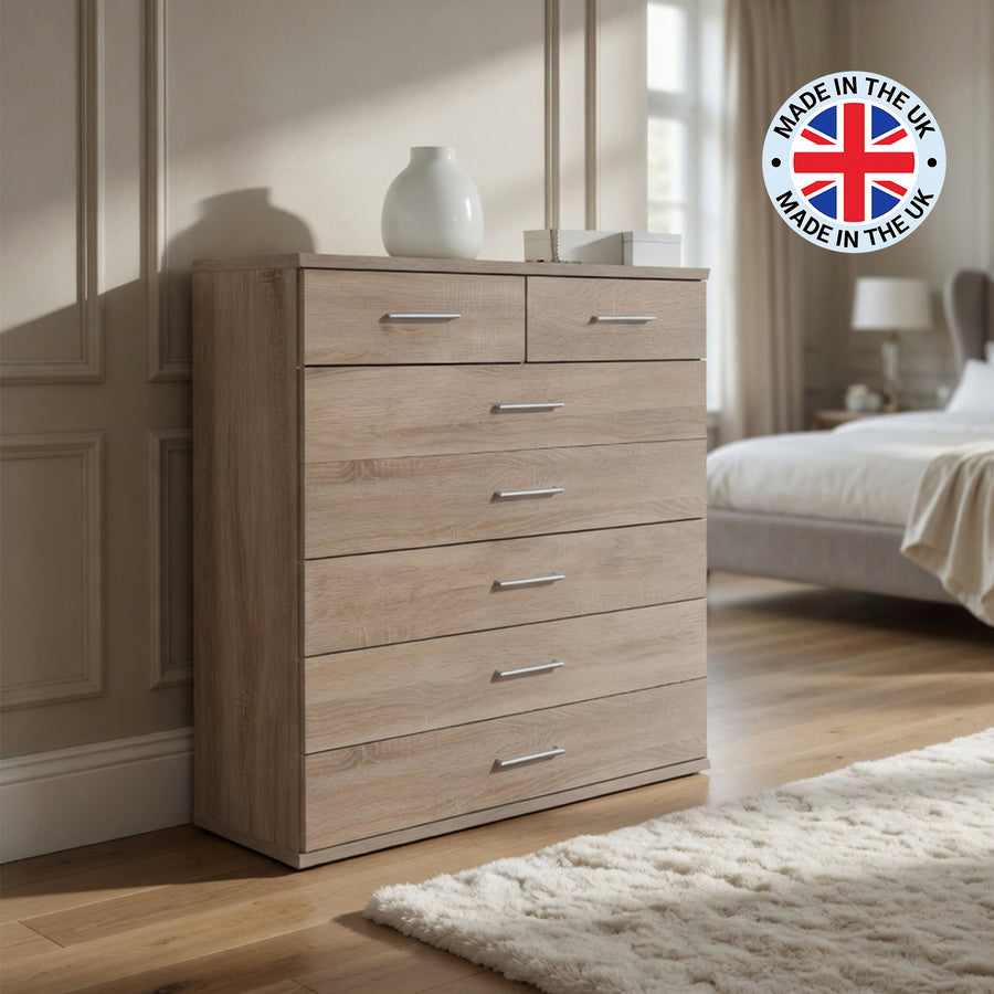 Oxford 5+2 Chest of Drawers Oak - image 3