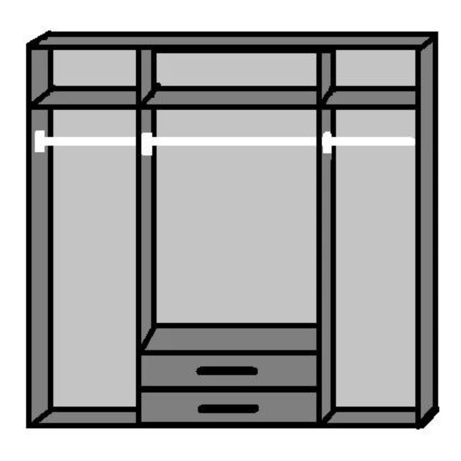 Oxford 4 Door 2 Drawer 2 Mirror Oak Wardrobe - image 3