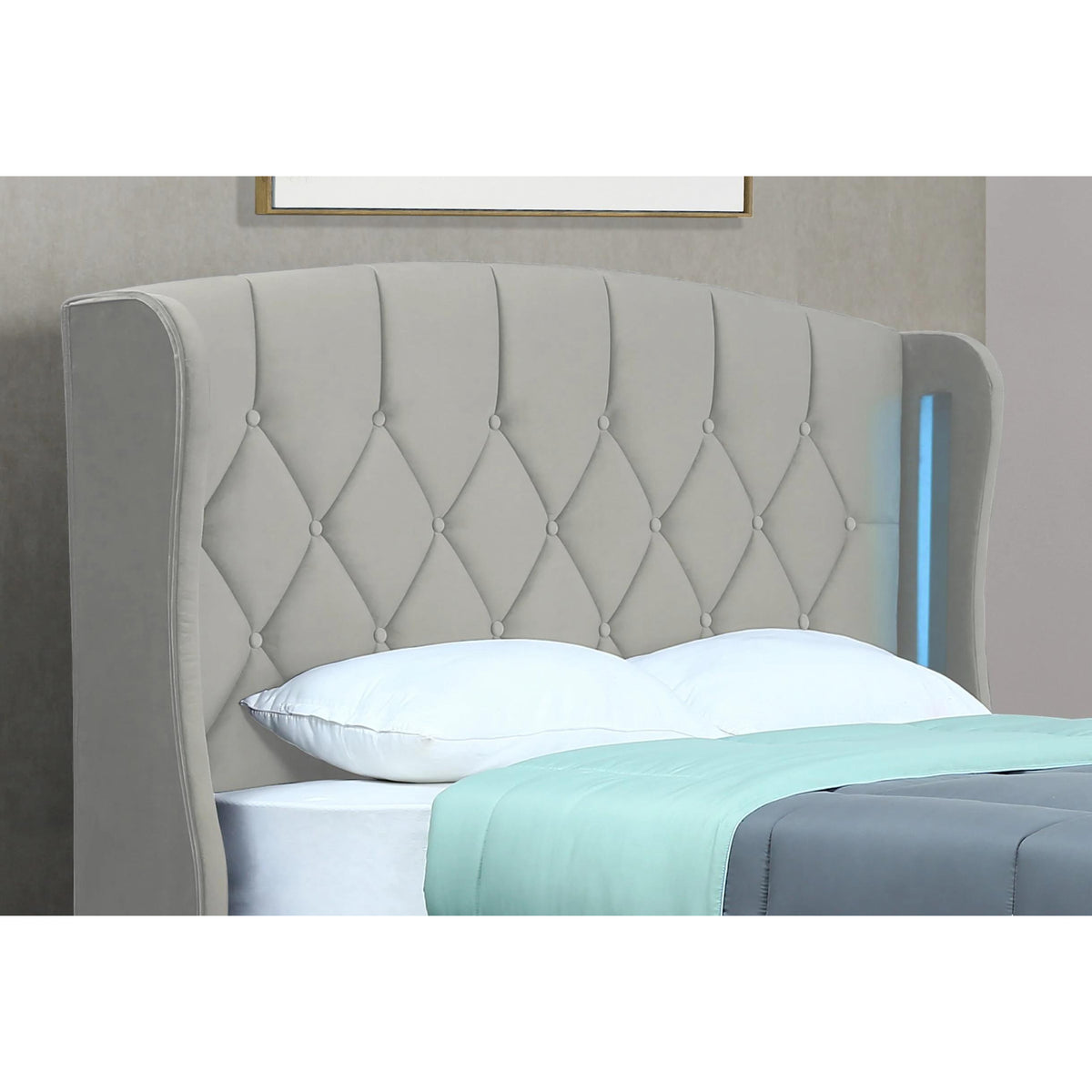 Balmoral Double Ottoman Bed Frame in Silver with LED Headboard Lighting - image 7