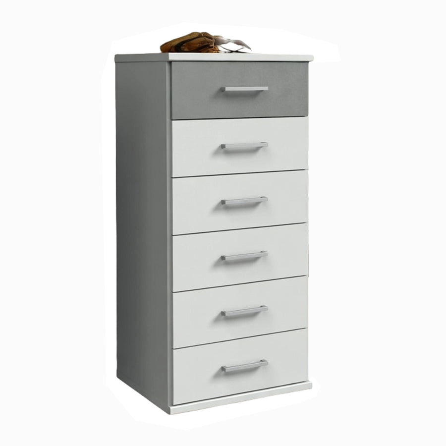Chiswick White & Grey Narrow 6 Drawer Chest - image 2