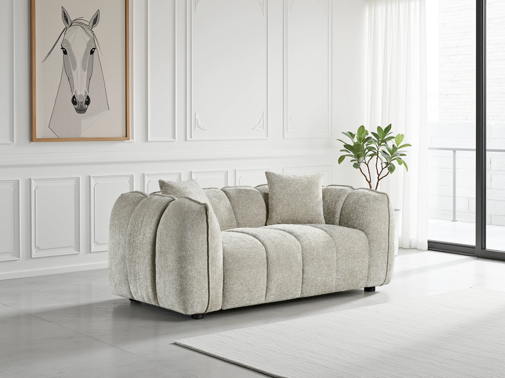Sherborne Beige Low Profile 2 Seater Sofa