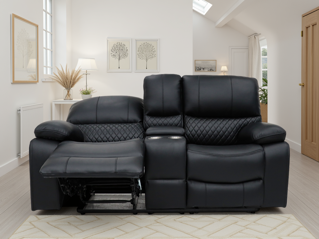 Orla Electric Recliner Sofa 2 Seater in Black