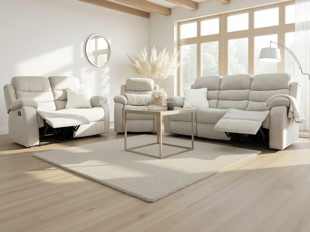 Stanley Manual Recliner Sofa 3+2+1 in  Beige