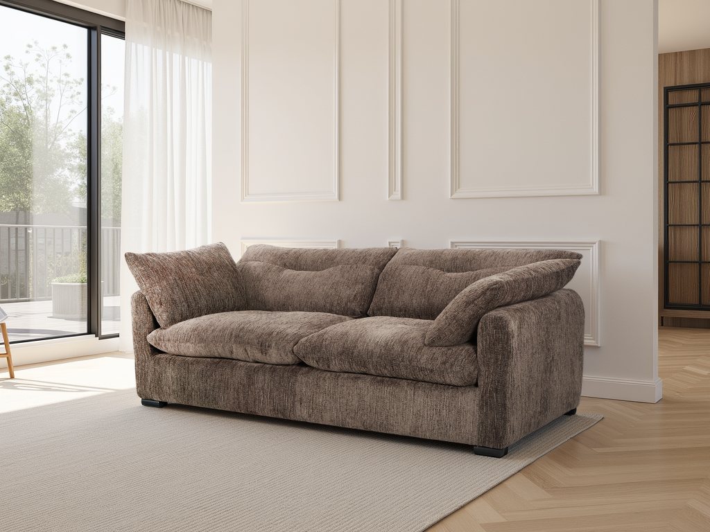 Quetta Sofa 3 Seater In  Brown