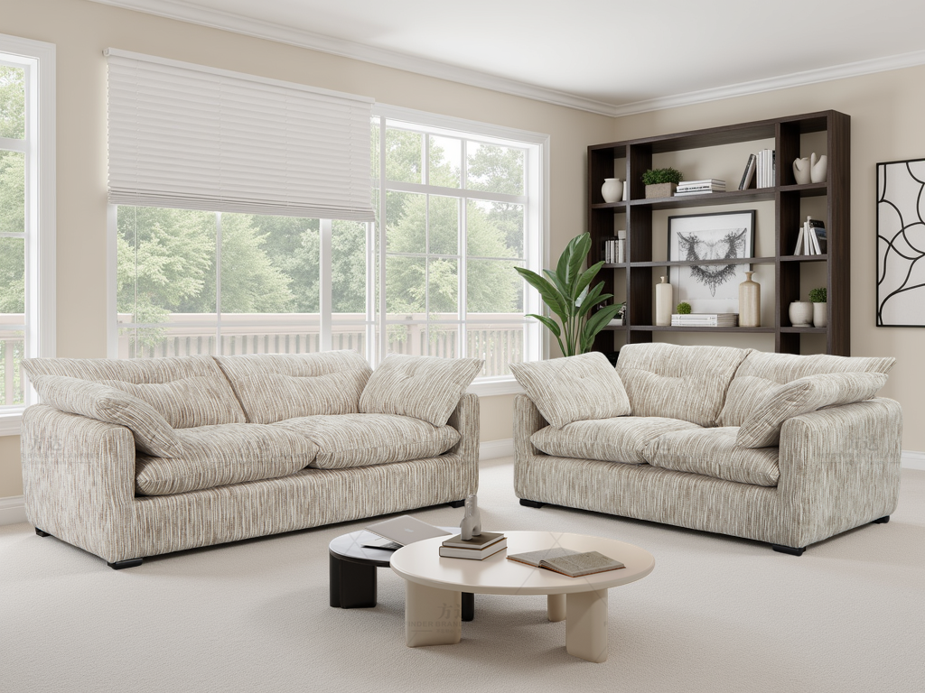 Quetta Sofa  3+2 Set In Grey/Silver