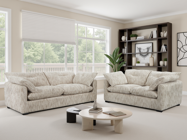 Quetta Sofa  3+2 Set In Grey/Silver