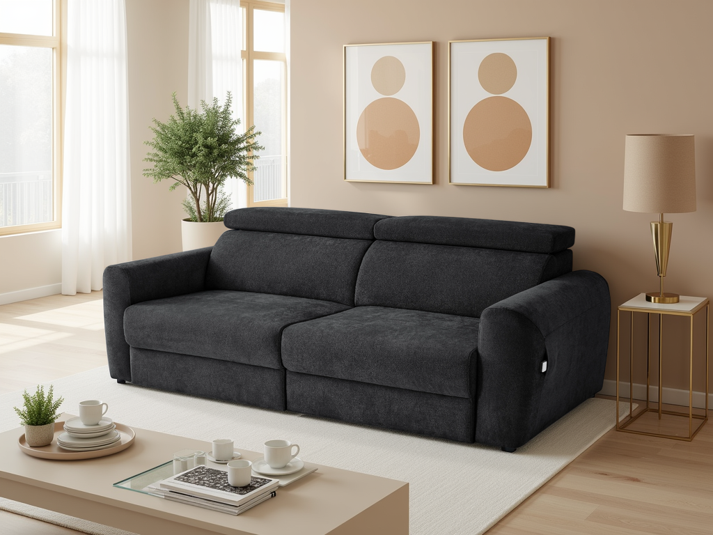 Dakota Electric Sofabed 3 Seater  Black
