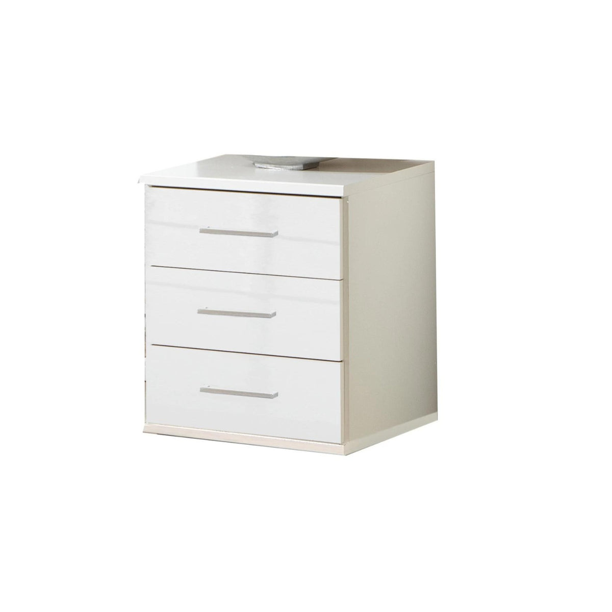 Camden White Gloss 3 Drawer Bedside Cabinet - image 4