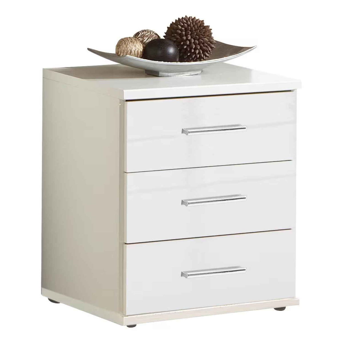 Camden White Gloss 3 Drawer Bedside Cabinet