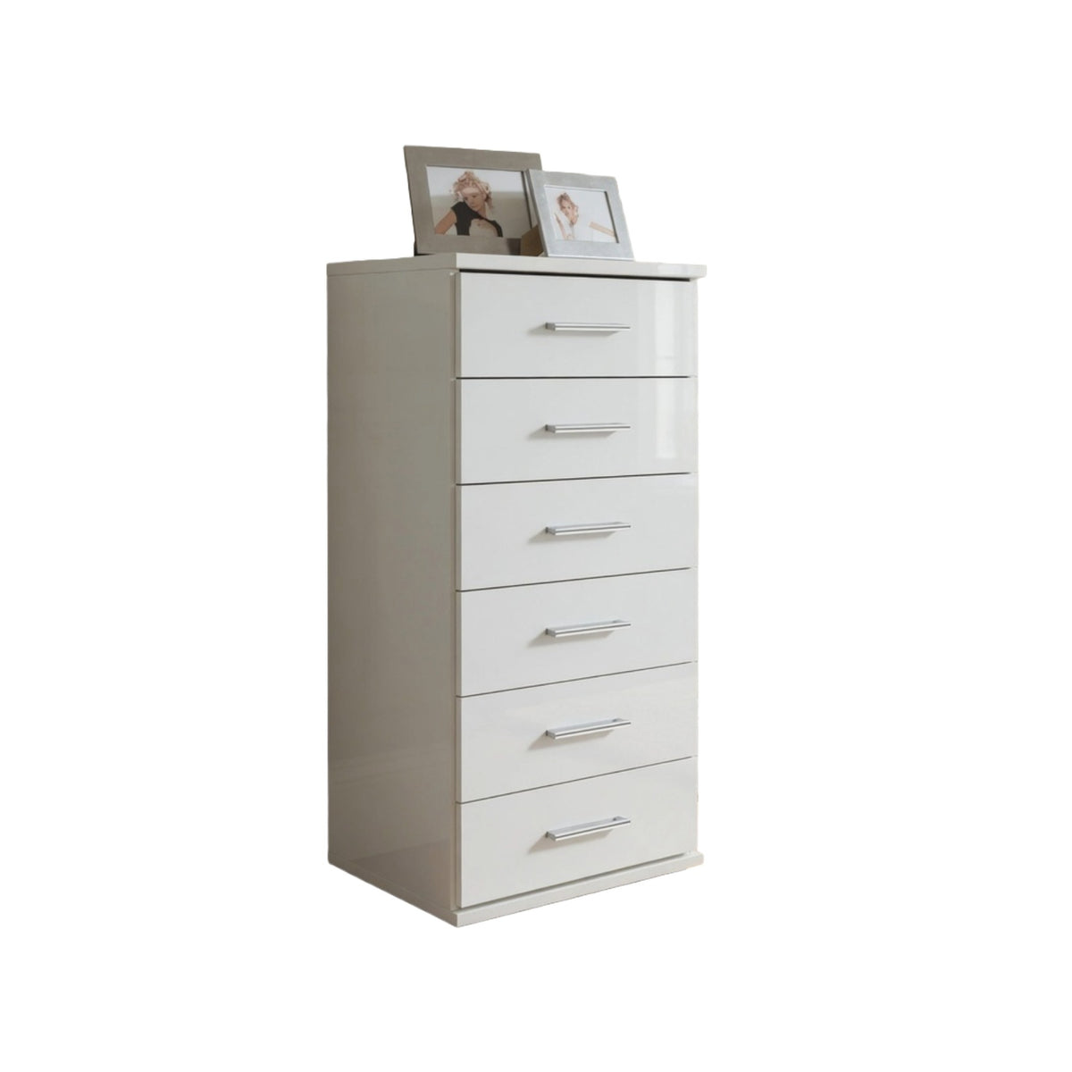 Camden White Gloss Narrow Chest of Drawers - image 2