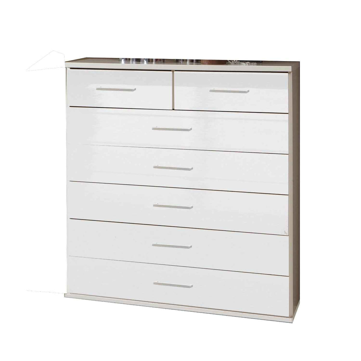 Camden White Gloss 5 Plus 2 Chest of Drawers