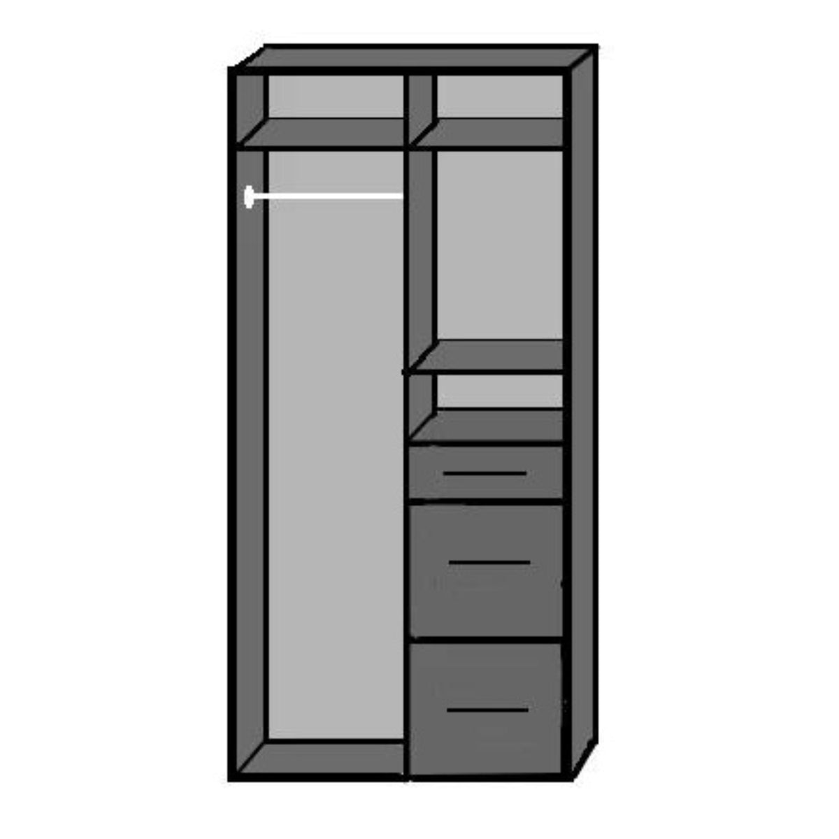 Camden White Gloss 2 Door Mirrored Wardrobe - image 6