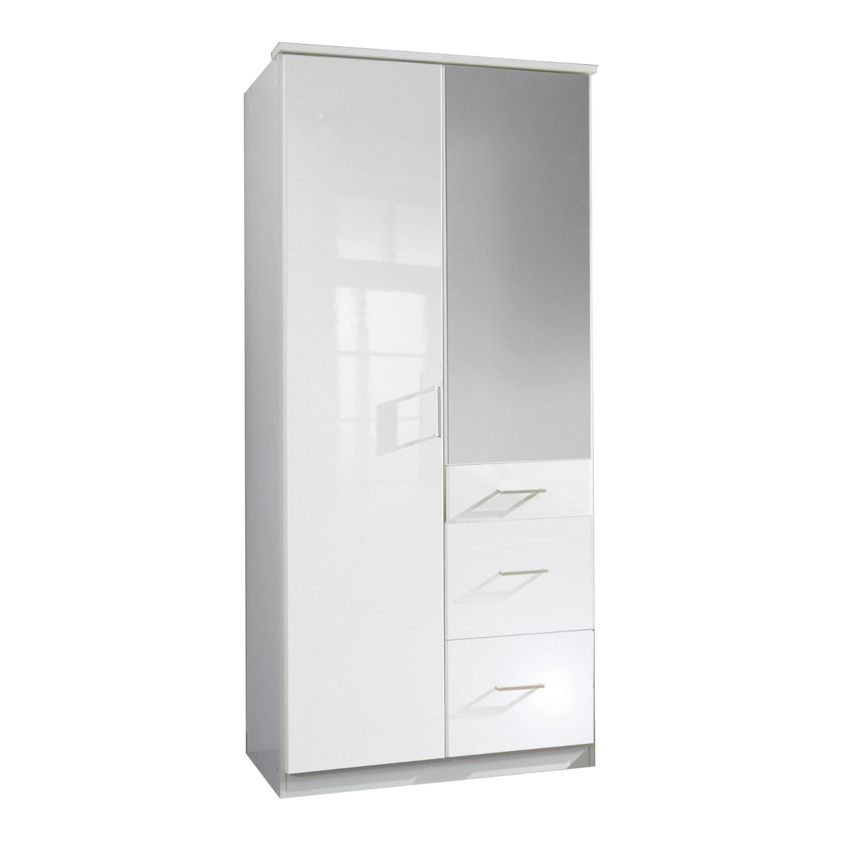 Camden White Gloss 2 Door Mirrored Wardrobe - image 4