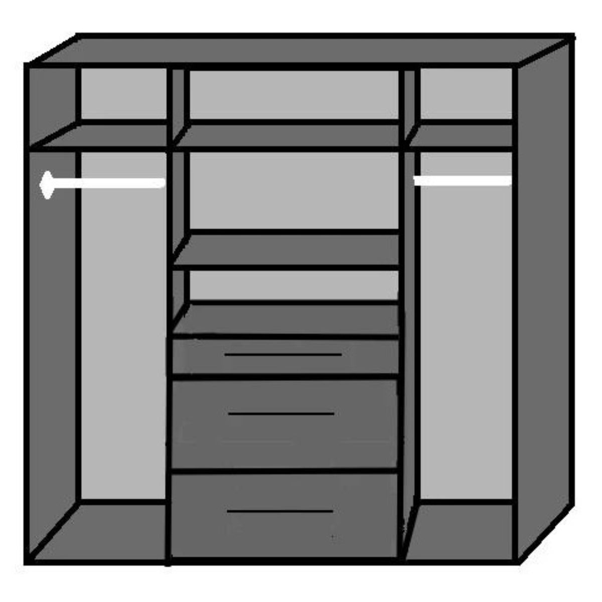 Camden White Gloss 4 Door Mirrored Wardrobe - image 6