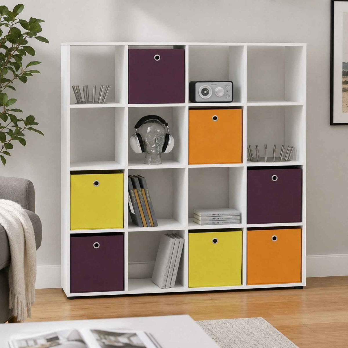 Mendip White Room Divider Storage Unit