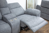 Owen Electric Recliner Sofa Large Corner in Grey