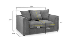 Harley Jumbo Grey 2 Seater Sofa