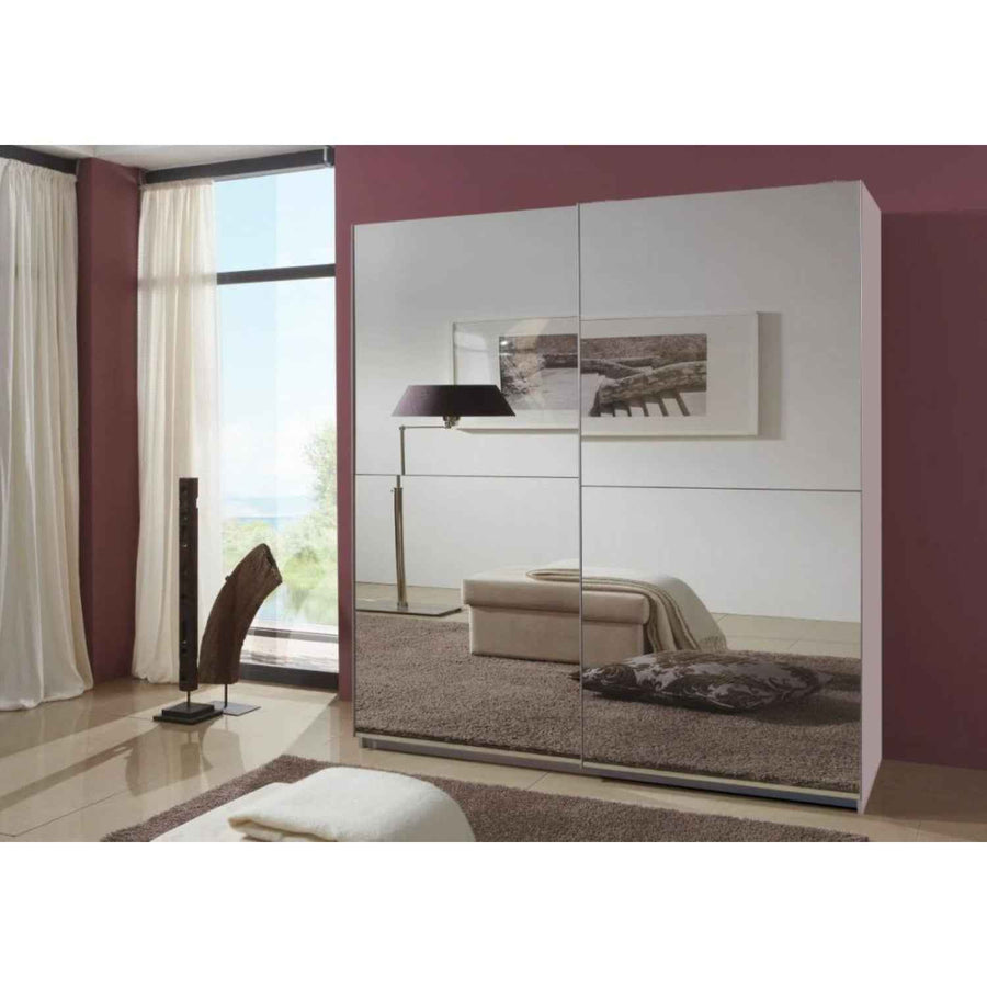 Kingsbury 180cm Sliding Wardrobe Full Mirror White