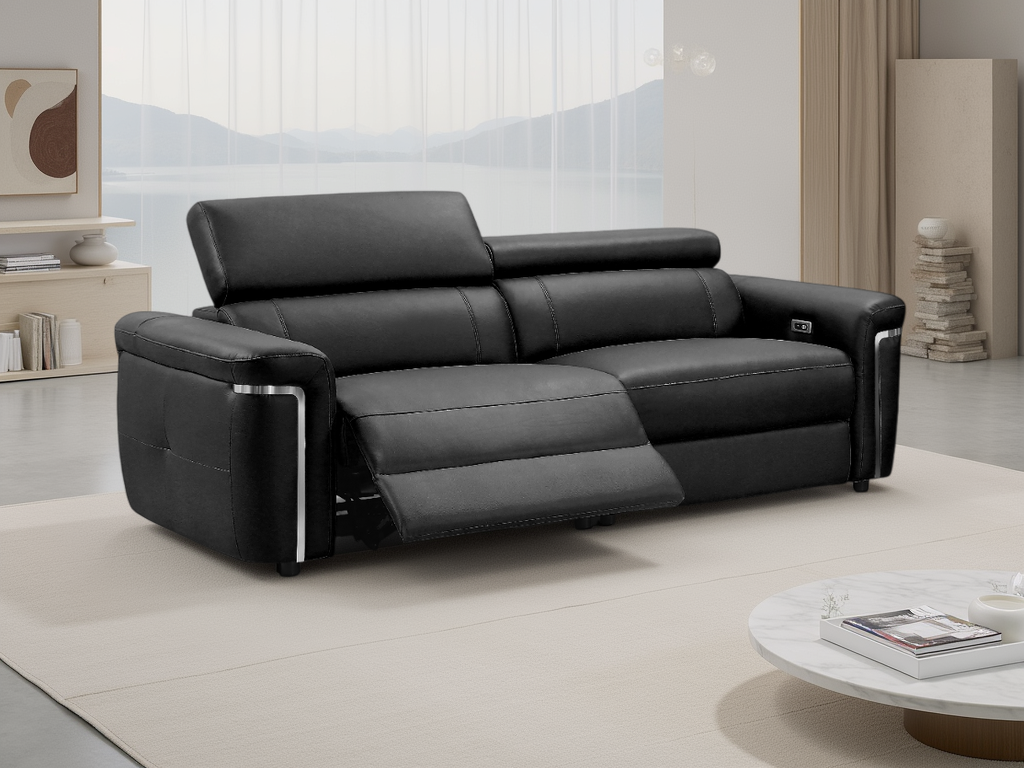 Somerville Electric Recliner Sofa 3 Seater In Black