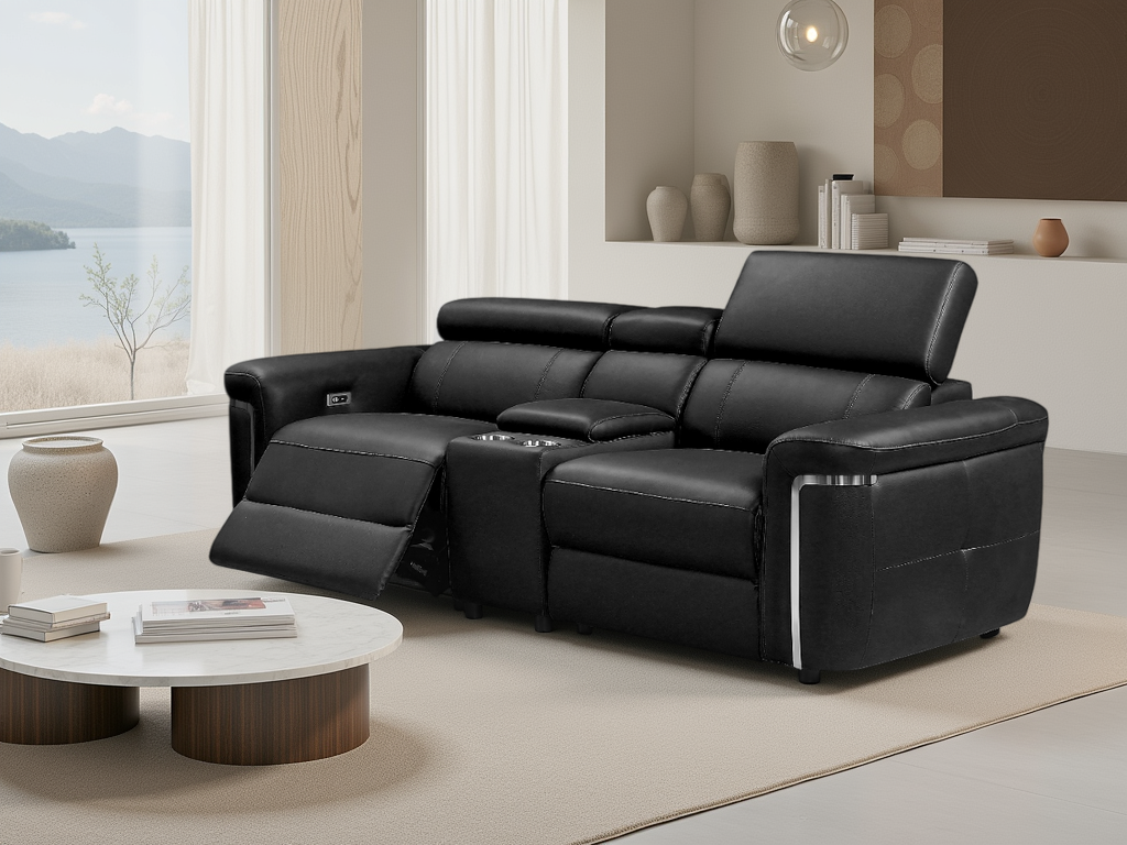 Somerville Electric Recliner Sofa 2 Seater In Black